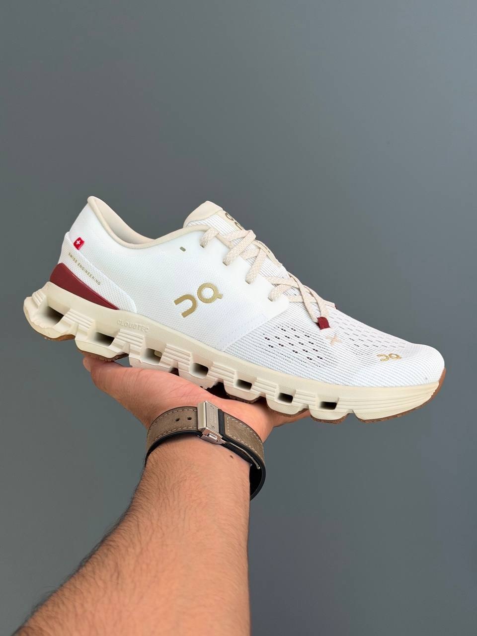 آن رانینگ کلود ایکس فور سفید زرشکی کرم | On Running Cloud X 4 White/Crimson/Cream